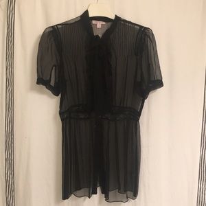 Sheer black blouse